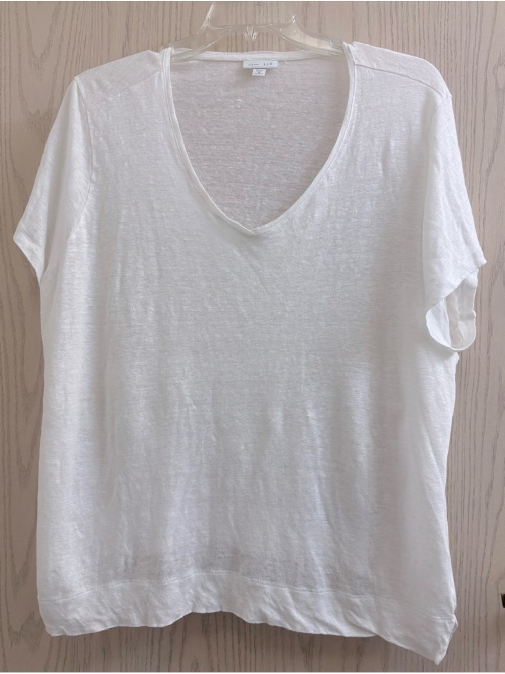 J. Jill White  Linen V-Neck Short Sleeve Tee